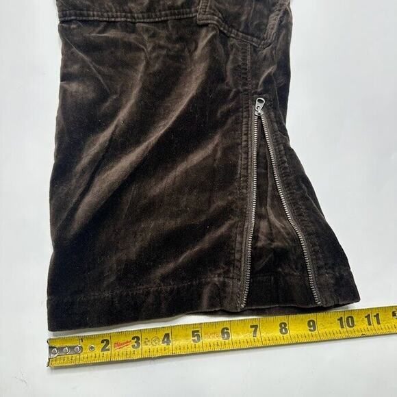 Sundance Womens Pants Size P14 Petite Brown Cargo Velvet Zipper Hem Drawstring - Picture 5 of 11